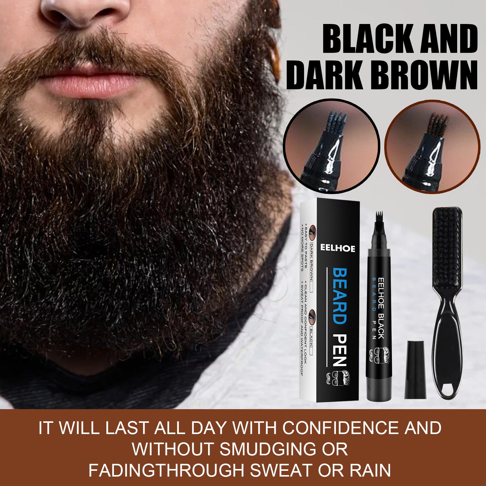 Beard Refill Pen Kit Waterproof Beard Tracing