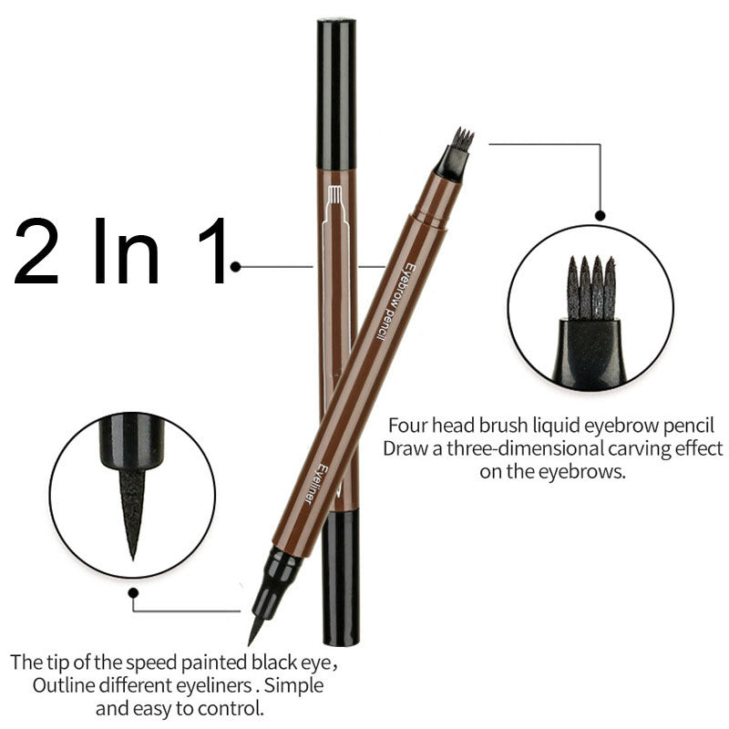 Double-tip eyebrow pencil eyeliner