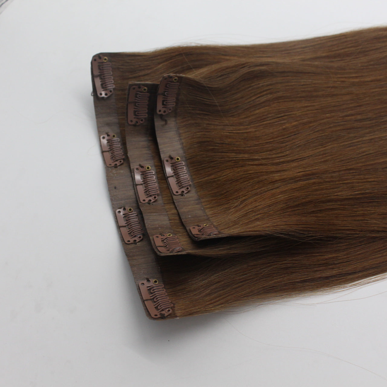 Clip hair clips in human hair extension