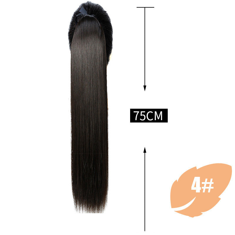 Wig Female Long Hair Ponytail Female Long Straight Hair Extension Piece Simulation Hair