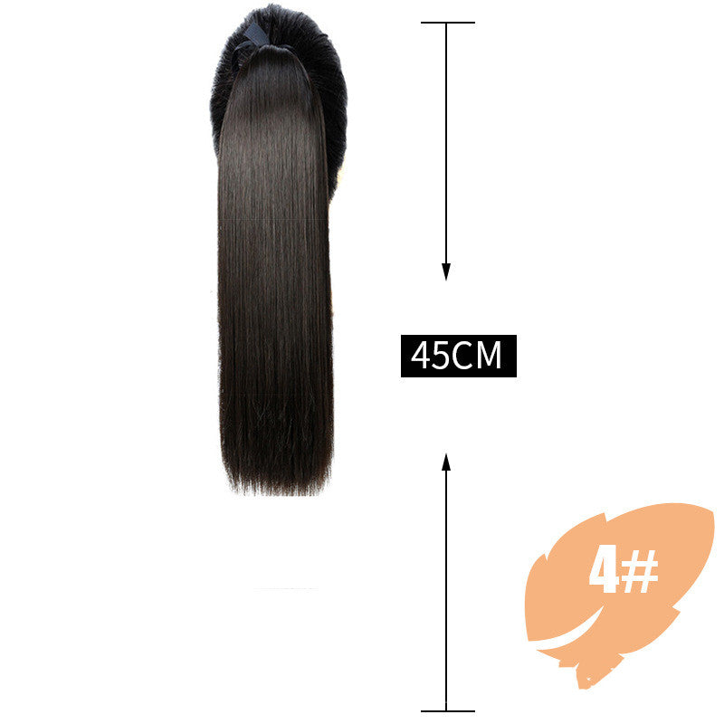 Wig Female Long Hair Ponytail Female Long Straight Hair Extension Piece Simulation Hair