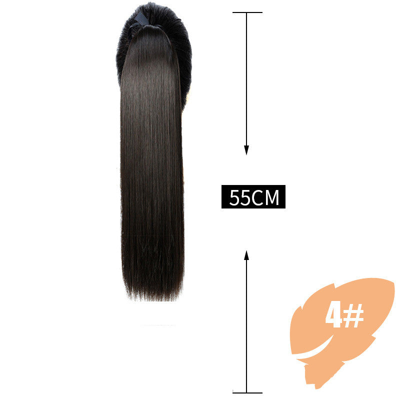 Wig Female Long Hair Ponytail Female Long Straight Hair Extension Piece Simulation Hair