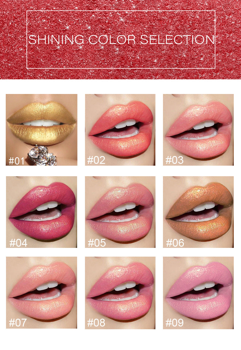 Shiny Metallic Lipstick Pearlescent Color