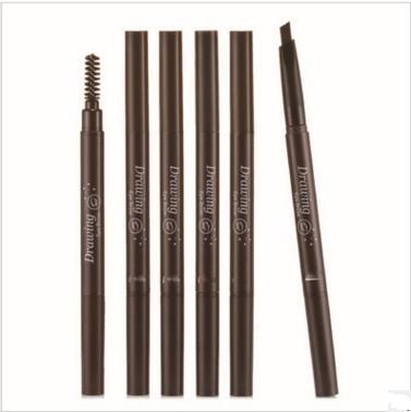 Automatic rotating eyebrow pencil with double head