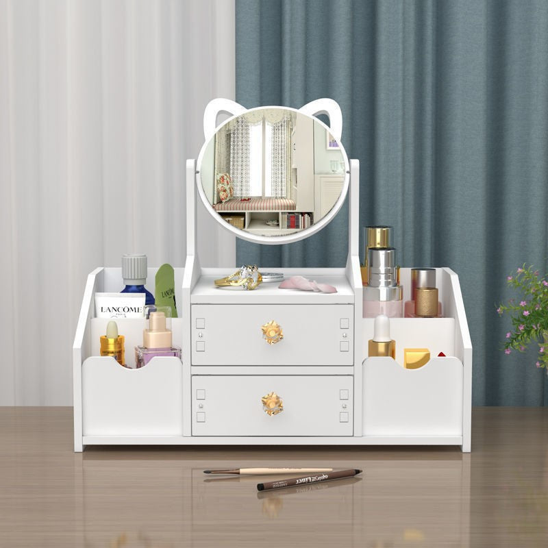 Desktop Dressing Table Cosmetics Storage Box Household Drawer Cosmetic Mirror