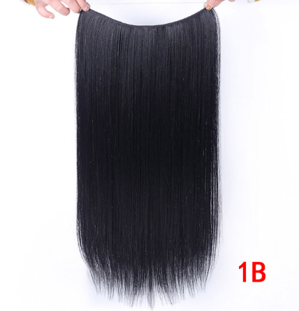 24" Invisible Wire No Clips In Hair Extensions Secret Fish Line Hairpieces Synthetic Straight Wavy Hair Extensions