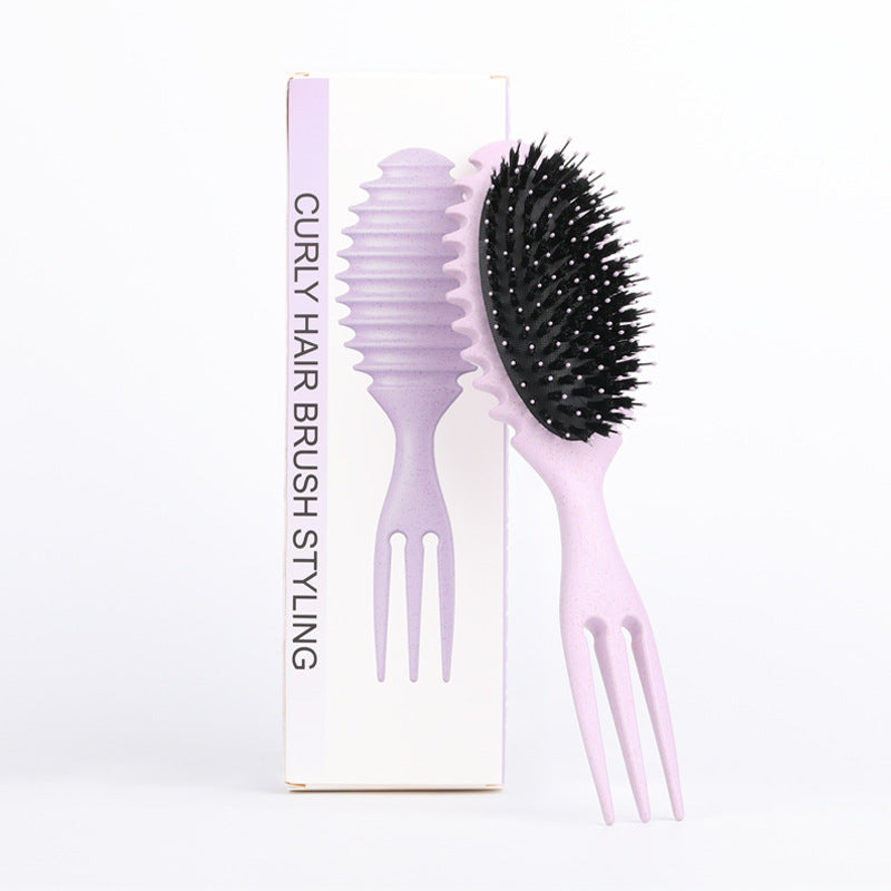 Curl Defining Bounce Hair Brush Barbershop Boar Bristle Comb Detangling Shaping Hairbrushes Professional Salon Home Styling Comb