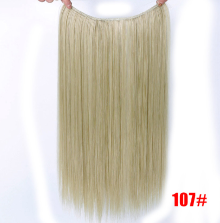 24" Invisible Wire No Clips In Hair Extensions Secret Fish Line Hairpieces Synthetic Straight Wavy Hair Extensions