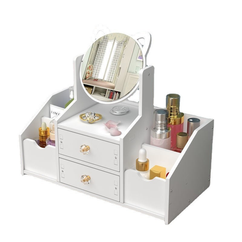 Desktop Dressing Table Cosmetics Storage Box Household Drawer Cosmetic Mirror