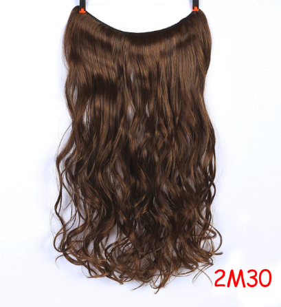 24" Invisible Wire No Clips In Hair Extensions Secret Fish Line Hairpieces Synthetic Straight Wavy Hair Extensions