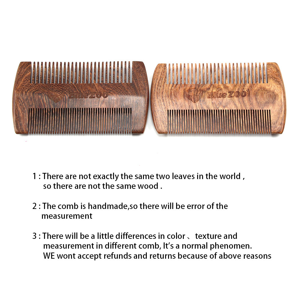 Black Gold Sandalwood Double-sided Beard Comb Beard Portable Comb