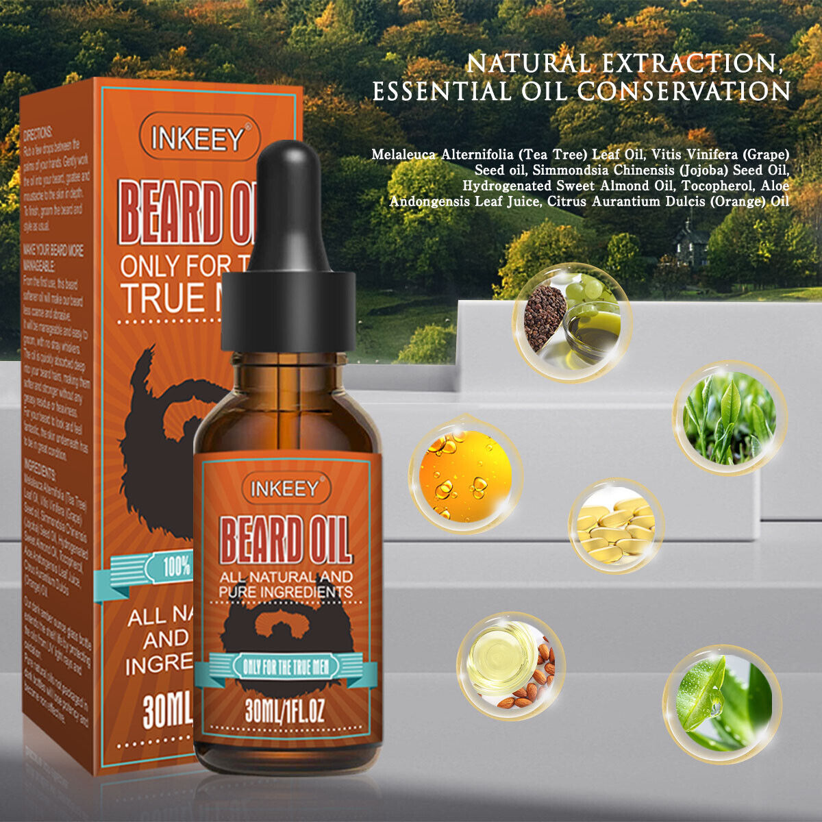 Beard Growth Oil Serum Fast Growing Beard Mustache Facial Hair Grooming For Men