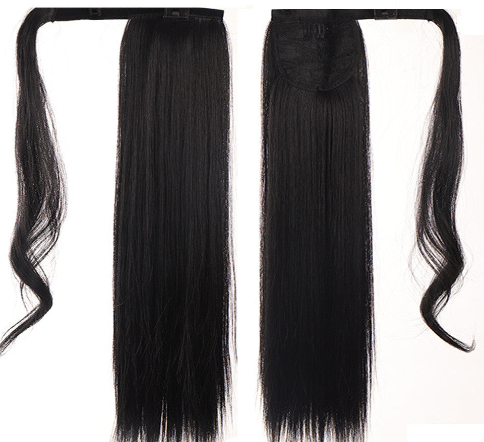 Wig Ponytail Chemical Fiber Long Straight Hair Velcro Fluffy